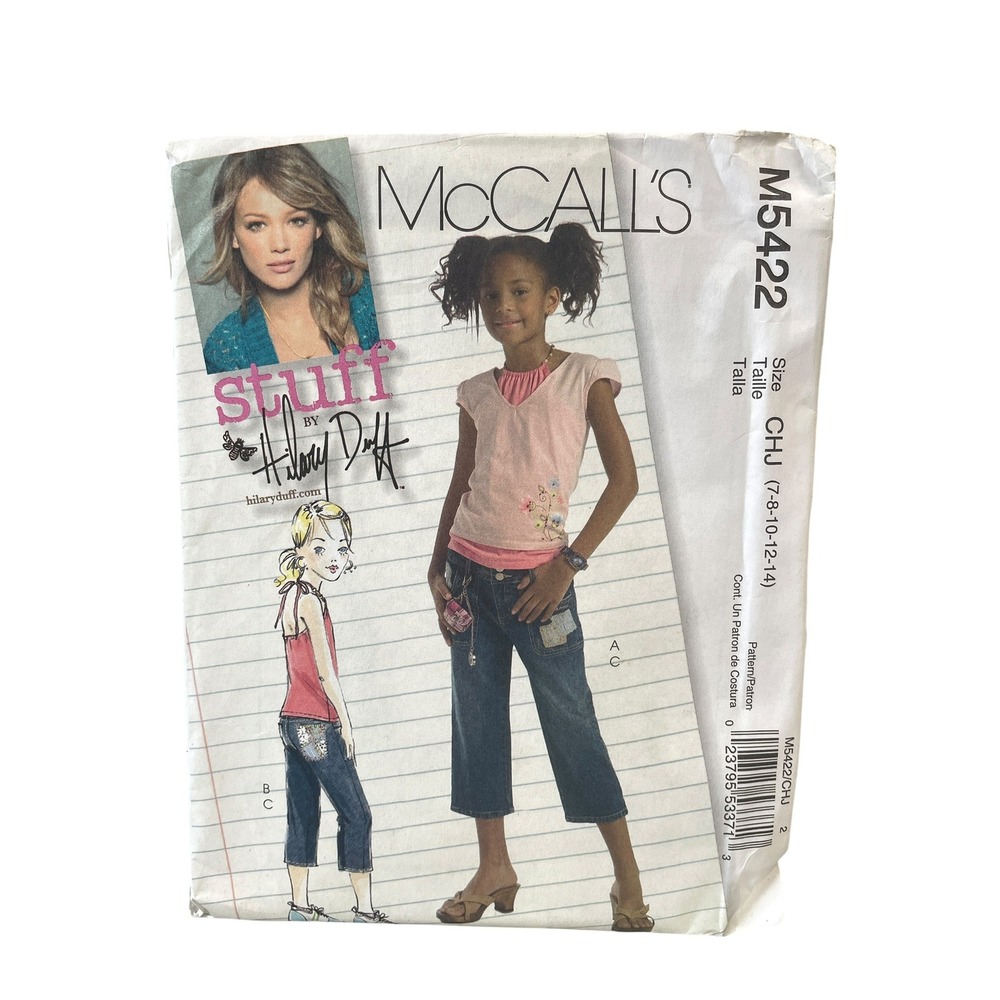 McCall's Sewing Pattern M5422 Kids Girls Size 7-14 Multi Stuff Hilary Duff UNCUT
